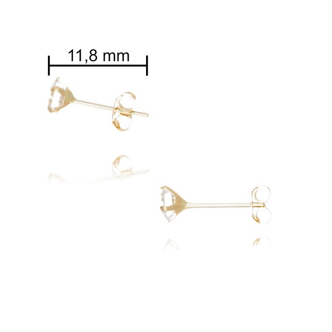 Gouden Oorbellen met Klassieke Solitaire Zirkonia