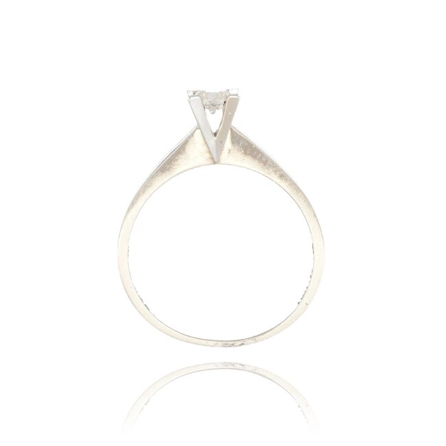 Elegante Witgouden Ring met Diamant 0.23 ct EF/SI