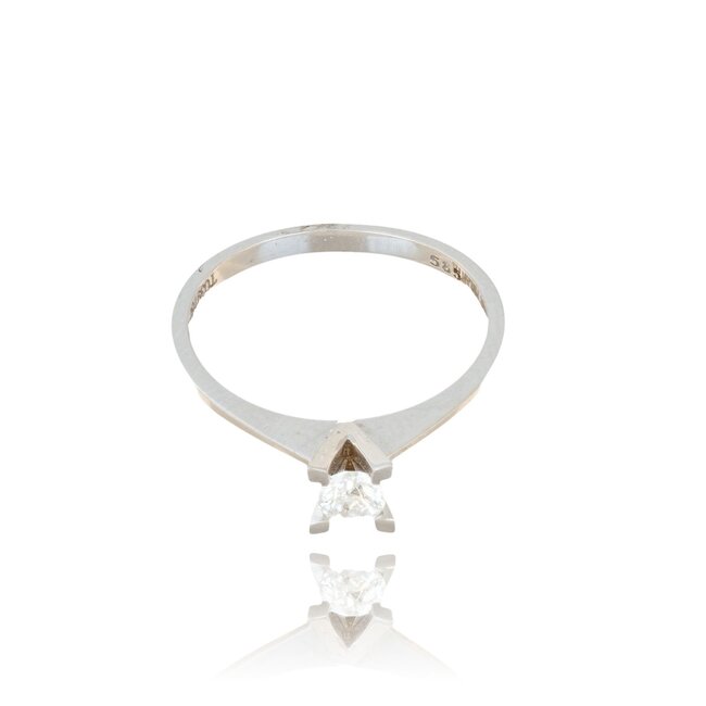 Elegante Witgouden Ring met Diamant 0.23 ct EF/SI