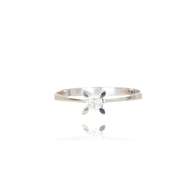 Stijlvolle witgouden ring met 0.15 ct diamant en tijdloos design