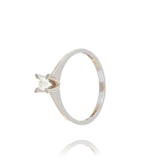 Elegante Diamanten Verlovingsring Witgoud