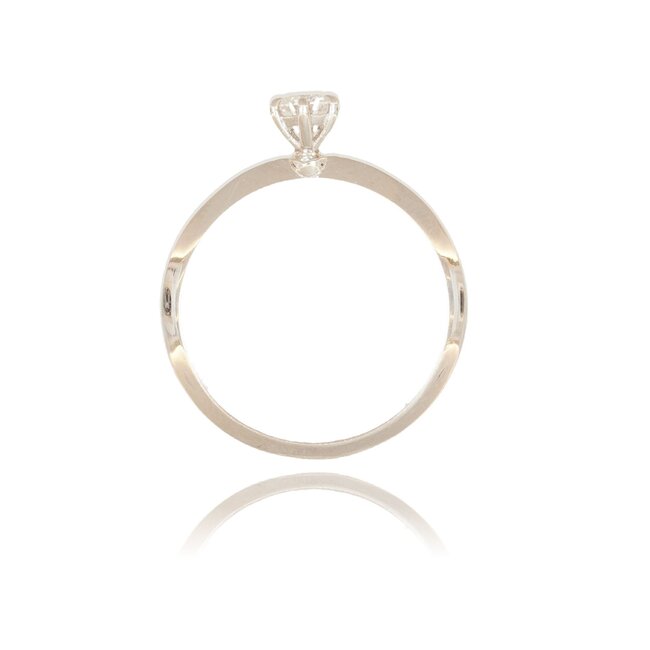 Witgouden ring met 0.24 ct EF/SI diamant