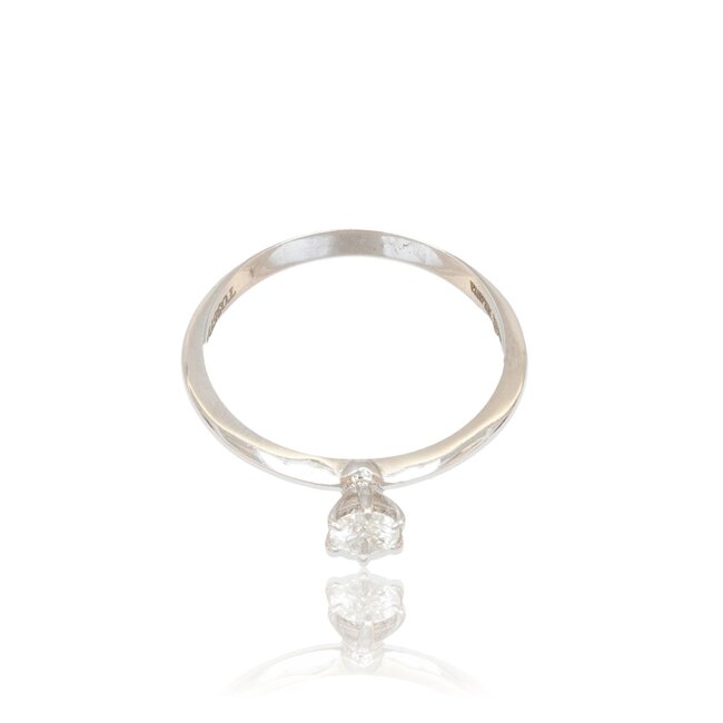 Witgouden ring met 0.24 ct EF/SI diamant
