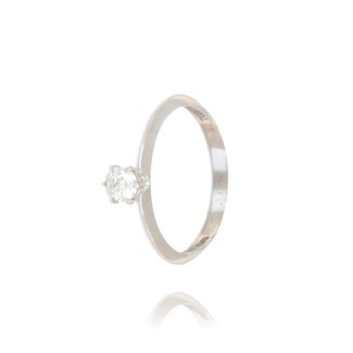 Fijne Diamanten Ring Witgoud