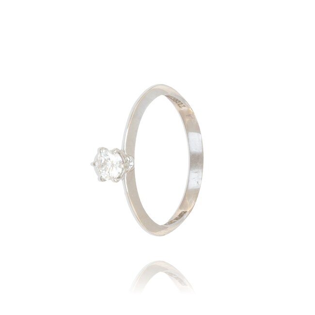 Witgouden ring met 0.24 ct EF/SI diamant