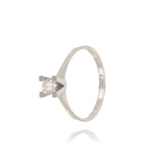 Minimalistische Diamanten Ring Witgoud