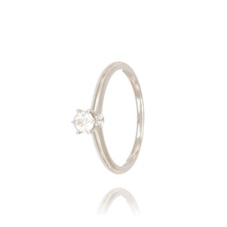 Verfijnde Diamanten Ring Witgoud