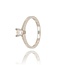 Elegante Solitaire Diamanten Ring Witgoud