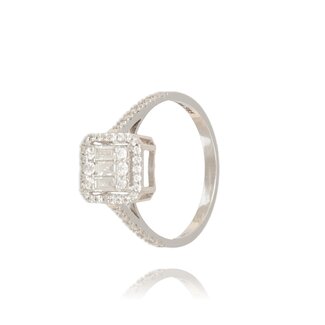 Luxe Witgouden Diamanten Ring met Halo