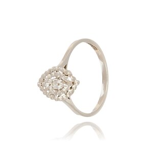 Elegante Witgouden Diamanten Ring met Clusterzetting