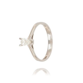 Klassieke Witgouden Solitair Diamanten Ring