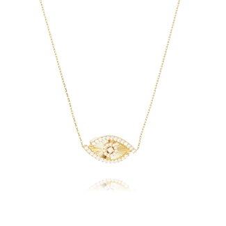 Gouden Oog Collier met Zirkonia