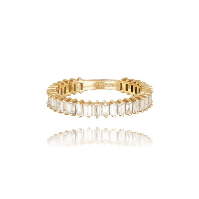 Luxe Geelgouden Ring met Natuurlijke Diamanten