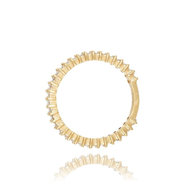 Luxe Geelgouden Ring met Natuurlijke Diamanten