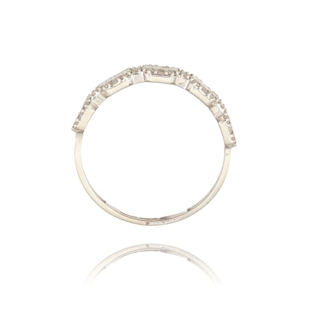 Witgouden ring, 0,64 ct baguette diamanten