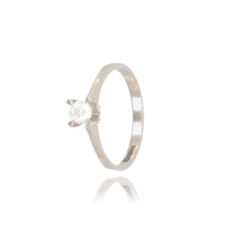 Elegante Witgouden Solitair Ring 0.25 ct