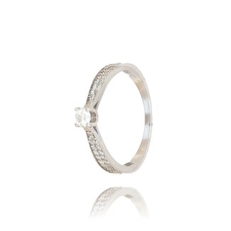 Witgouden Pavé Ring met 0.23 ct Diamant