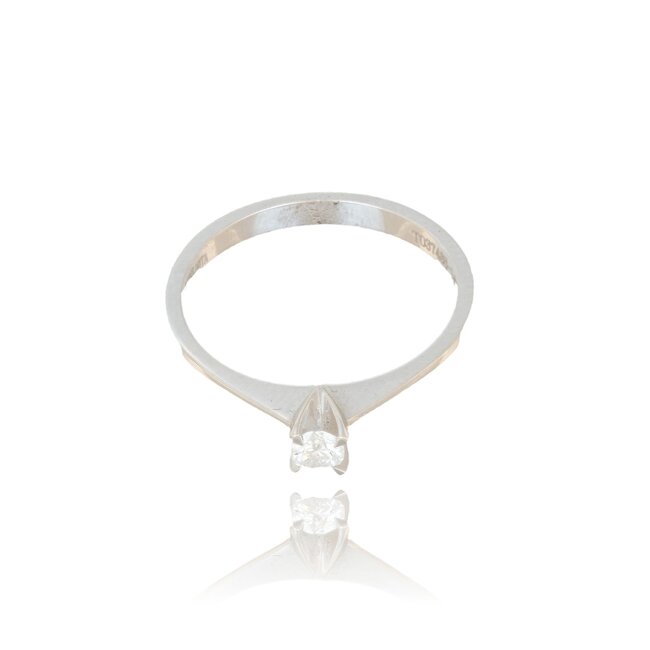 Witgouden ring, 0,14 ct briljant diamant