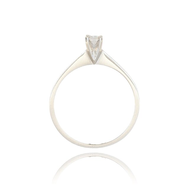 Witgouden ring, 0,14 ct briljant diamant