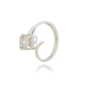 Witgouden Designring met 0.31 ct Diamant