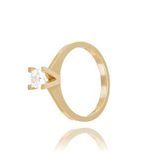 Geelgouden Solitaire Ring met 0.53 ct Diamant