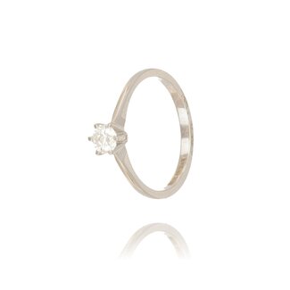 Witgouden Solitaire Ring met 0.30 ct Diamant