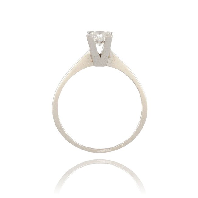 Witgouden ring, 0,50 ct briljant diamant