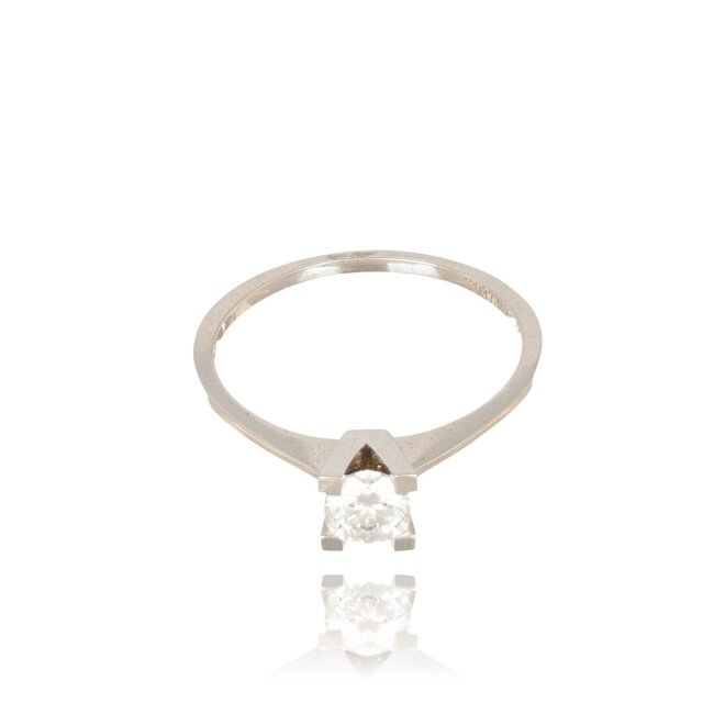 Witgouden ring, 0,50 ct briljant diamant