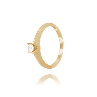 Geelgouden Solitaire Ring met 0.13 ct Diamant