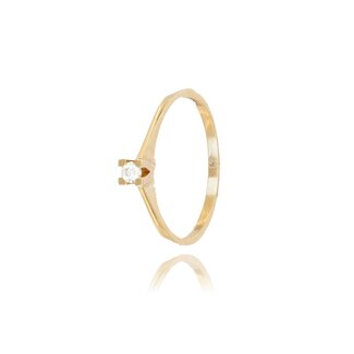 Geelgouden Solitaire Ring met 0.06 ct Diamant