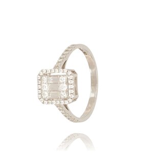 Witgouden Ring met 0.51 ct Baguette Diamant