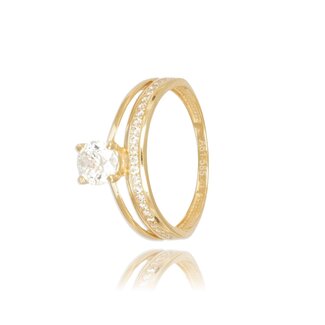 Gouden ring met zirkonia stenen