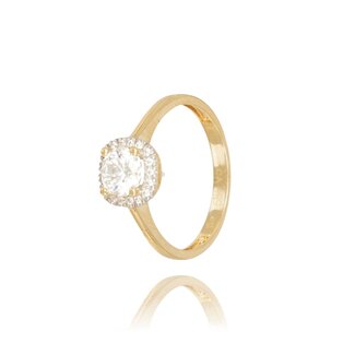 Klassieke gouden halo ring