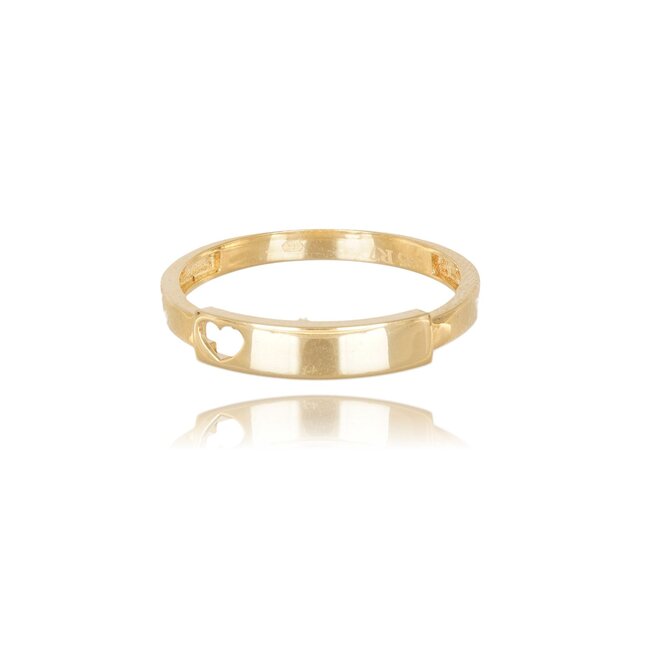 14 Karaat Geelgouden Ring met Hart Detail