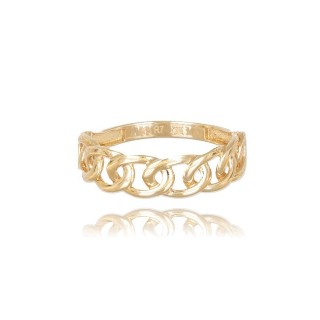 Elegante Gourmet Schakel Ring met Moderne Uitstraling