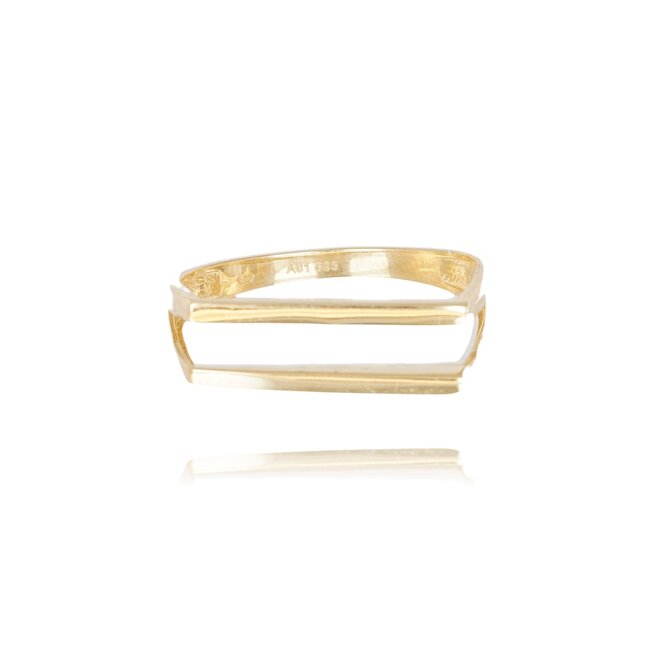 Strakke Geometrische Ring met Modern Open Silhouet