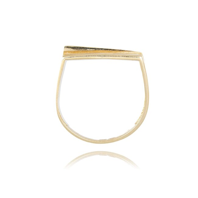 Gouden geometrische ring met open lijnen