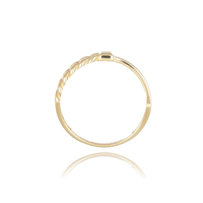Moderne 14 Karaat Geelgouden Ring met Schakel Design