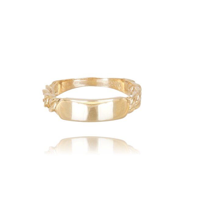 Stoere Graveer Ring met Schakel Details