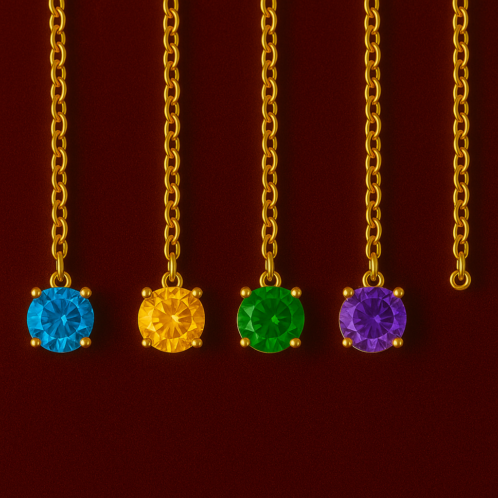 14 Karaat Gouden Colliers met Gekleurde Stenen