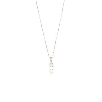 Witgouden solitaire diamantketting