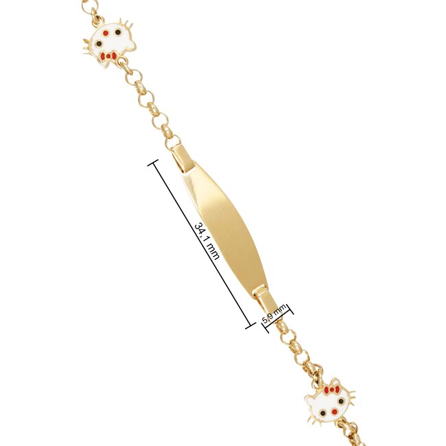 Goldmine 14 Karaat Gouden Kinderarmband met Naamplaatje