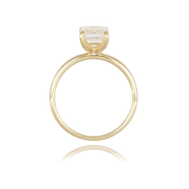 Exclusieve gouden ring met emerald geslepen diamant van 2.01ct