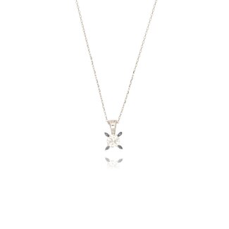 Witgouden Solitaire Diamant Ketting