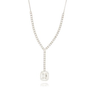 Witgouden Diamanten Y-Ketting