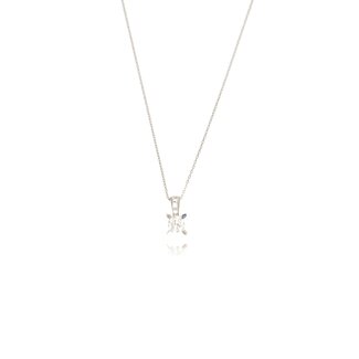 Witgouden Solitaire Diamant Ketting 0.25ct