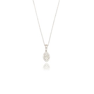 Witgouden Ovaal Diamanten Collier