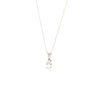 Witgouden Solitaire Diamant Collier 0.20ct