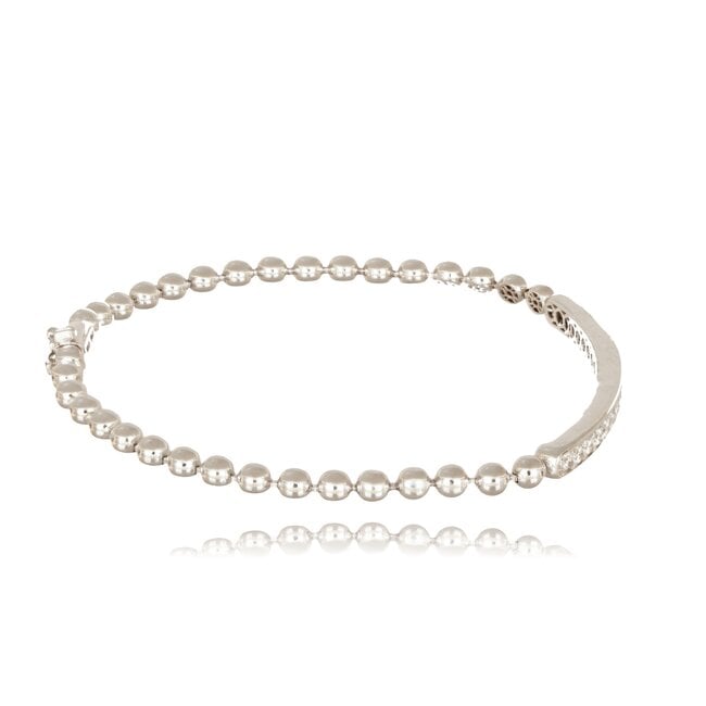 Goldmine Elegante witgouden armband met briljant diamanten en pavé-zetting van 0.86ct
