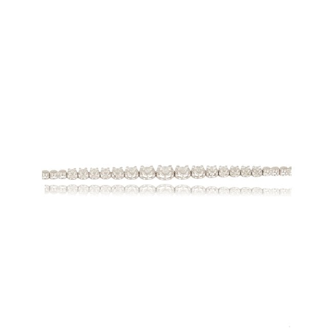 Goldmine Elegante witgouden armband met verlopende briljant diamanten van 0.40ct